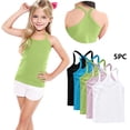 thumbnail image 1 of Chbgutlmr 5pc Girls Tank Tops Racerback Camisole Undershirts Sleeveless Spaghetti Strap Shirts Casual Comfy Summer Workout Tops, 1 of 9