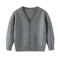 thumbnail image 1 of Chbgutlmr Baby Boy Girl Clothes Fall Winter Sweaters Kids Unisex Solid Color V Neck Knitted Cardigans, 1 of 6
