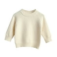 thumbnail image 1 of Chbgutlmr Baby Boy Girl Clothes Knit Sweater Kids Crewneck Long Sleeve Pullover Solid Color Fall Winter Tops, 1 of 3