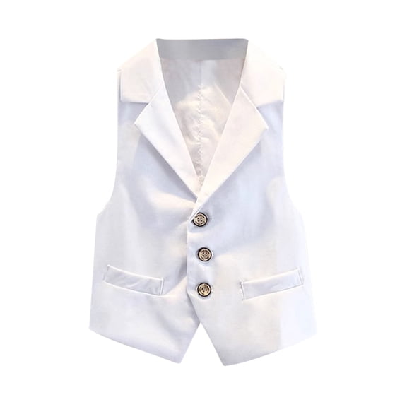 Chbgutlmr Baby Boys Clothes Kids Suit Vests Lapel Collar Button up Formal Wedding Waistcoat 2-15 Years