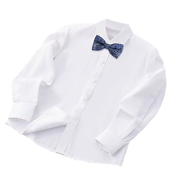 Chbgutlmr Baby Clothes Boys Button up Dress Shirts Long Sleeve Lapel Neck Bow Tie Formal Shirts Tops for Kids