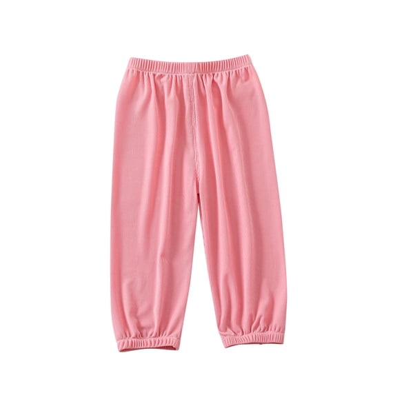 Chbgutlmr Baby Clothes Boys Girls Lounge Pants Toddler Kids Loose Ruched Casual Cropped Trousers Solid Color