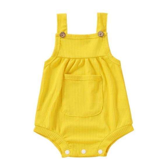 Chbgutlmr Baby Clothes Boys Girls Toddler Ribbed Knit Rompers Overalls Newborn Button Sleeveless Cute Bodysuits