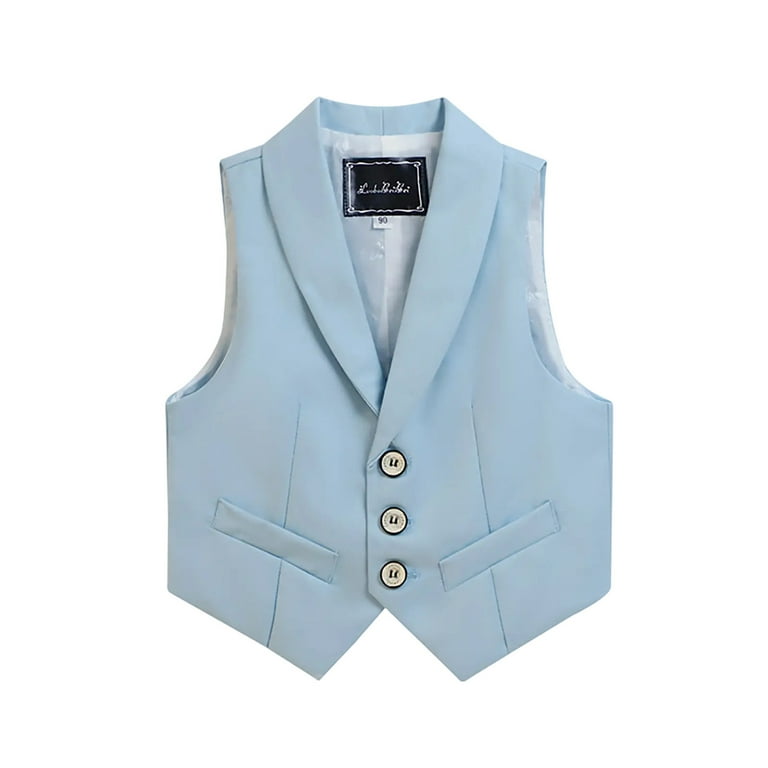 Chbgutlmr Baby Clothes Boys Suit Vests Kids Lapel Collar Button