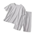 thumbnail image 1 of Chbgutlmr Baby Clothes Girls Boys Sets Kids Solid Color Loose Tees Elastic Waist Pants 2 Piece Loungewear Outfits, 1 of 6