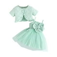 thumbnail image 1 of Chbgutlmr Baby Clothes Girls Dress 2 Piece Sets Kids Ruffle Cardigan Overalls Princess Skirt Cute Outfits, 1 of 8