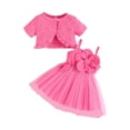 thumbnail image 1 of Chbgutlmr Baby Clothes Girls Dress 2 Piece Sets Kids Ruffle Cardigan Overalls Princess Skirt Cute Outfits, 1 of 8