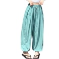 thumbnail image 1 of Chbgutlmr Baby Clothes Girls Lounge Pants Kids Drawstring Waist Ruched Loose Outdoor Active Trousers with Pockets, 1 of 7
