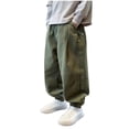 thumbnail image 1 of Chbgutlmr Baby Clothes Joggers Pants Boys Ruched Elastic High Waisted Loose Athletic Trousers with Pockets, 1 of 6