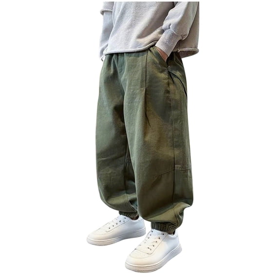 Chbgutlmr Baby Clothes Joggers Pants Boys Ruched Elastic High Waisted Loose Athletic Trousers with Pockets