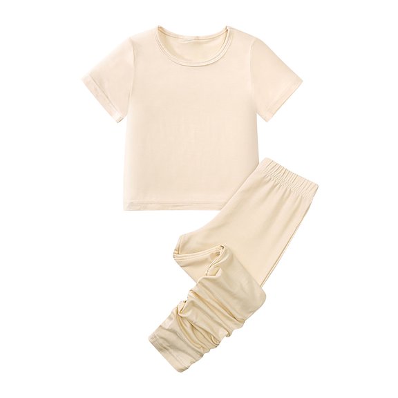 Chbgutlmr Baby Clothes Kids Boy Girl Summer Sets Short Sleeve Solid Color Tshirt Pants Comfy Cotton Outfits