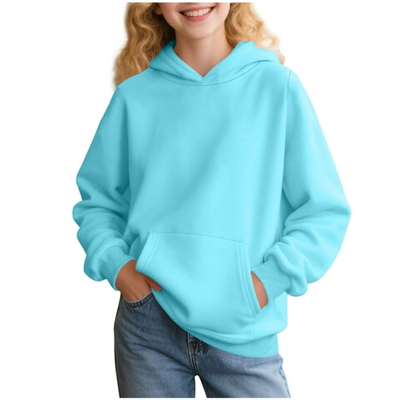 Chbgutlmr Baby Clothes Kids Fall Sweatshirts Long Sleeve Solid Color Cute Casual Hooded Pullover with Pockets