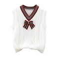 thumbnail image 1 of Chbgutlmr Baby Clothes Sweater Vests Kids Ribbed Knitted Bow Tie Sleeveless Loose Comfy Tops Fall Clothing, 1 of 3