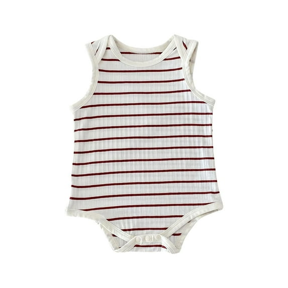 Chbgutlmr Baby Clothes Unisex Toddler Sleeveless Stripe Rompers Infant Boy Girls Crewneck Cotton Bodysuits