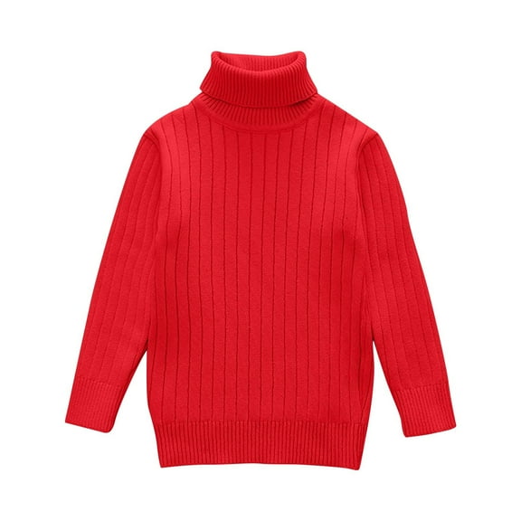 Chbgutlmr Baby Clothes Unisex Turtleneck Sweater Kids Boy Girls High Neck Knitted Blouses Cotton Tops