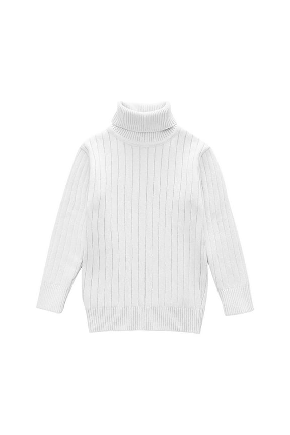 Baby Clothes Unisex Turtleneck Sweater Kids Boy Girls High Neck Knitted Blouses Cotton Tops