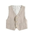 thumbnail image 1 of Chbgutlmr Baby Clothes for Boys Formal Suit Vests Kids V Neck Botton up Sleeveless Jackets with Pockets, 1 of 3