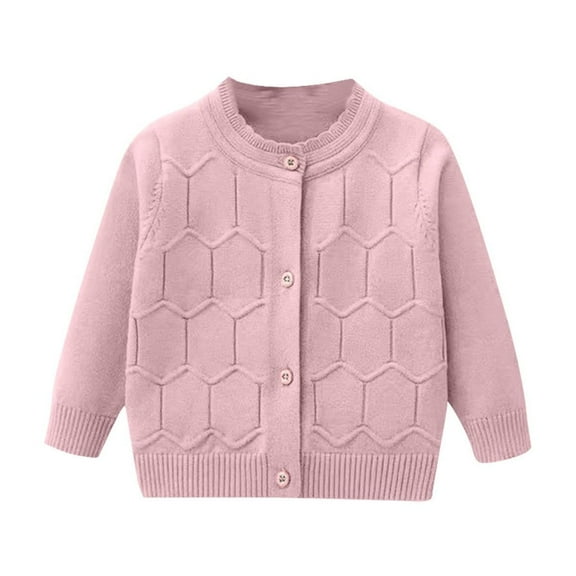 Chbgutlmr Baby Clothes for Girls Crew Neck Sweaters Long Sleeve Button up Knitted Fall Winter Cardigans