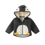 CHBGUTLMR Baby Girl Clothes Zip up Hoodies Toddler Infant Fuzzy Fleece Jacket Cute Printed Lightweight Plush Coat