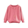 thumbnail image 1 of Chbgutlmr Baby Girls Clothes Knit Cotton Sweater Cardigans Winter Kids Button up Crewneck Warm Comfy Tops, 1 of 5