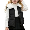 thumbnail image 1 of Chbgutlmr Baby Girls Clothes Quilted Vests Kids Fleece Lapel Neck Warm Cute Zip up Winter Outwear Coats, 1 of 8