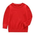 thumbnail image 1 of Chbgutlmr Baby Girls Clothes Solid Color Sweaters Kids Knitted Long Sleeve Fall Cotton Comfy Pullover, 1 of 6