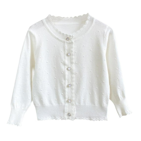 Chbgutlmr Baby Girls Clothes Thin Knit Cardigans Kids Fall Button up Ruffle Cute Comfy Sweaters Outwear