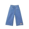 Chbgutlmr Baby Girls Jeans Toddler Elastic Waist Denim Pants Wide Leg