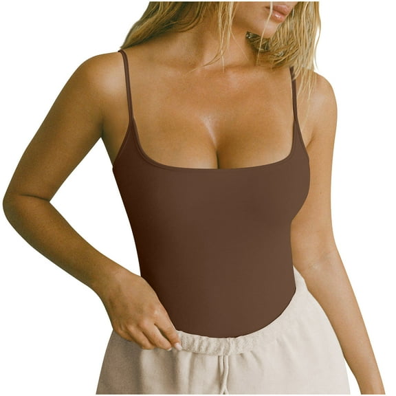 Chbgutlmr Camisole Tops for Women Summer Scoop Neck Yoga Top Skinny Stretch Comfy Lightweight Going Out Tops