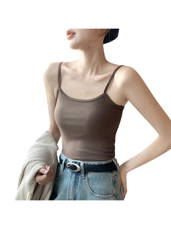 Camisole Tops for Women Summer Spaghetti Strap Slim Fitting Basic Tank Tops Casual Going out Shirts