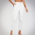 thumbnail image 1 of Chbgutlmr Capri Pants for Women Business Office Cropped Pants Elastic Waist Straight Leg Trousers Casual Comfy Work Pants, 1 of 8