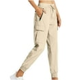 thumbnail image 1 of Chbgutlmr Cargo Pants for Women Drawstring Waist Quickly Dry Outdoor Hiking Joggers Trousers Zipper Pockets, 1 of 7