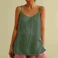 thumbnail image 1 of Chbgutlmr Cotton Linen Camisole Tops for Women Spaghetti Strap Sleeveless Round Neck Tank Tops Casual Loose Summer Lightweight Tops, 1 of 8
