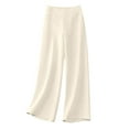 thumbnail image 1 of Chbgutlmr Cotton Linen Pants for Women Wide Leg Flat Front Elastic Waist Palazzo Pants Casual Summer Breathable Trousers with Pockets, 1 of 3