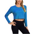 thumbnail image 1 of Chbgutlmr Crop Tops for Women Basic Loose Casual Workout Tops Crewneck Solid Color Going out Athletic Blouses, 1 of 6