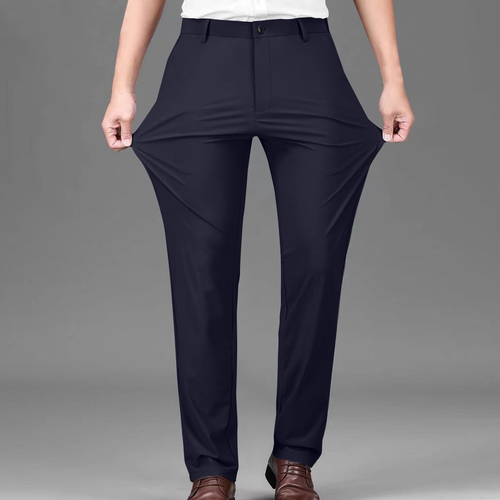 Chbgutlmr Dress Pants for Men Plus Size High Waist Button Lightweight ...