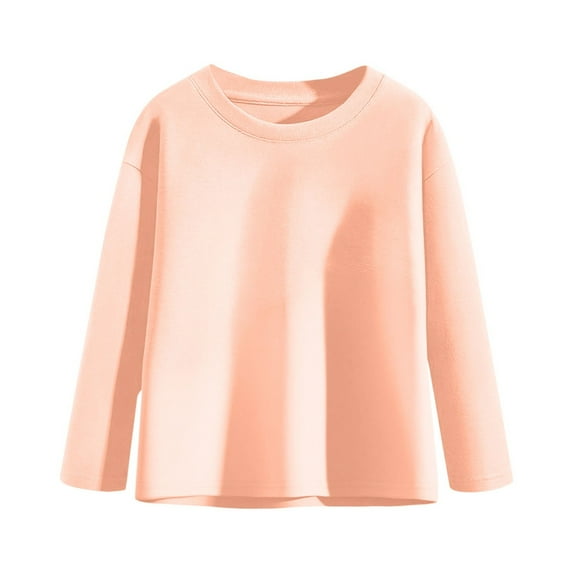 Chbgutlmr Fall Baby Clothes Kids Long Sleeve Cotton Casual Crewneck Tshirts Boys Girls Solid Color Basic Tees