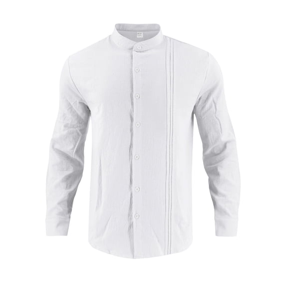 Chbgutlmr Fall Mens Shirts Button up Pleated Loose Long Sleeve Shirts Casual Lightweight Business Work Tops