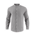 thumbnail image 1 of Chbgutlmr Fall Mens Shirts Button up Pleated Loose Long Sleeve Shirts Casual Lightweight Business Work Tops, 1 of 7