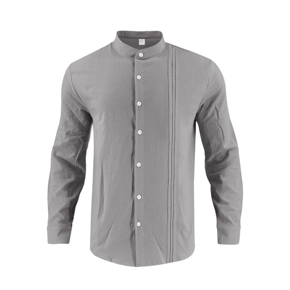 Chbgutlmr Fall Mens Shirts Button up Pleated Loose Long Sleeve Shirts Casual Lightweight Business Work Tops