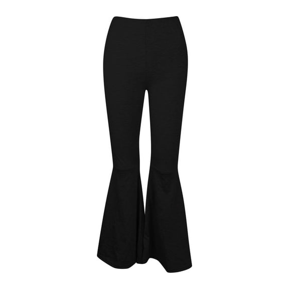 Chbgutlmr Flare Leggings for Women Fall Comfy Mid Rise Waist Slim Stretch Casual Trousers Solid Color