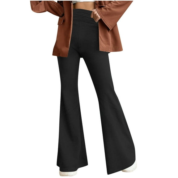 Chbgutlmr Flare Leggings for Women High Waisted Stretchy Comfy Gym Workout Pants Casual Boot Cut Trousers