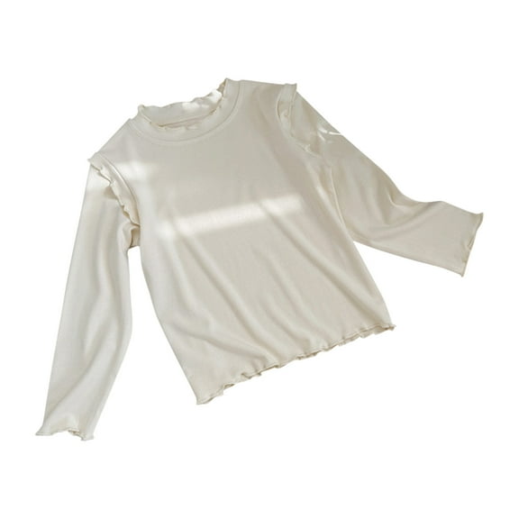 Chbgutlmr Girls Clothes Kids Ruffle Long Sleeve Blouses Cute Comfy Cotton Pullover Tops for Children