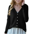 thumbnail image 1 of Chbgutlmr Girls Clothes V Neck Cardigans Fall Button up Solid Color Long Sleeve Knit Comfy Kids Sweaters, 1 of 3
