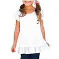 thumbnail image 1 of Chbgutlmr Girls Summer Tops Puff Short Sleeve Crew Neck Ruffled Hem Tunic Tops Casual Loose Comfy Trendy Blouse Tops, 1 of 8