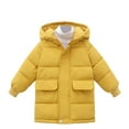 thumbnail image 1 of Chbgutlmr Girls Winter Coats Kids Hooded Solid Color Warm Quilted Outwear Mid Length Comfy Coat with Pockets, 1 of 7
