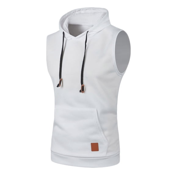 Chbgutlmr Hooded Tank Tops for Men Sleeveless Drawstring Pullover Casual Summer Comfy Dailywear Workout Tee Shirts