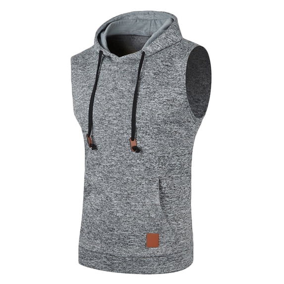 Chbgutlmr Hooded Tank Tops for Men Sleeveless Drawstring Pullover Casual Summer Comfy Dailywear Workout Tee Shirts