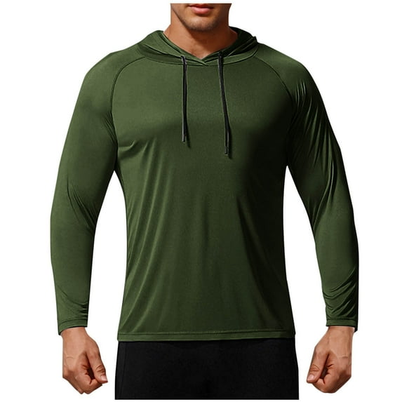 Chbgutlmr Hoodies for Men Athletic Workout Running Shirts Casual Sun Protective Pullover Long Sleeve Tops