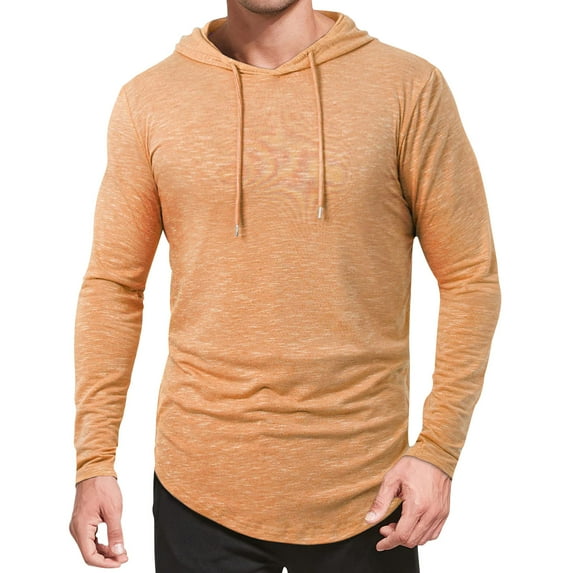 Chbgutlmr Hoodies for Men Drawstring Slim Fitting Comfy Pullover Fall Casual Workout Solid Color Tops